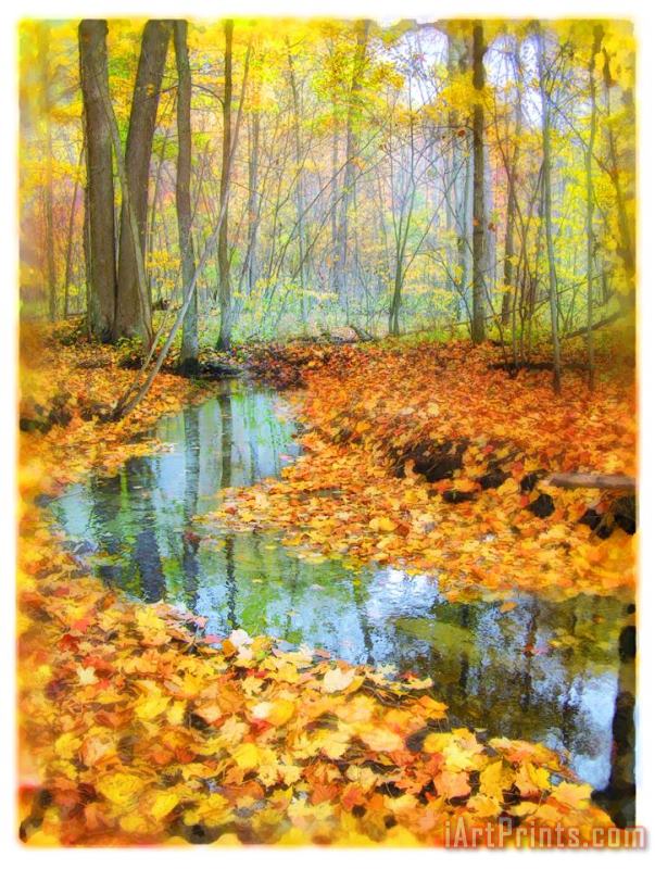 Woodland stream painting - Collection 8 Woodland stream Art Print