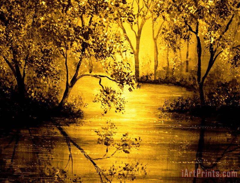Golden Waters painting - Collection 9 Golden Waters Art Print