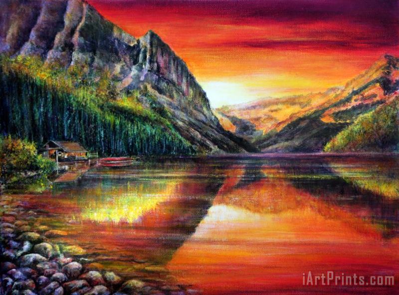 Lake Louise painting - Collection 9 Lake Louise Art Print