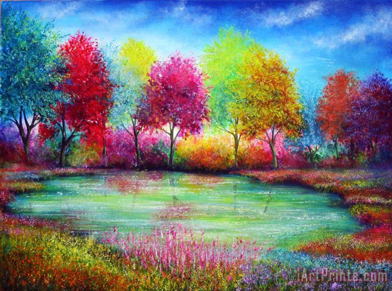 Paradise Pond painting - Collection 9 Paradise Pond Art Print