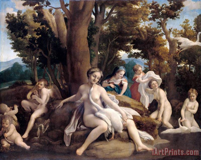 Correggio Leda And The Swan Art Painting
