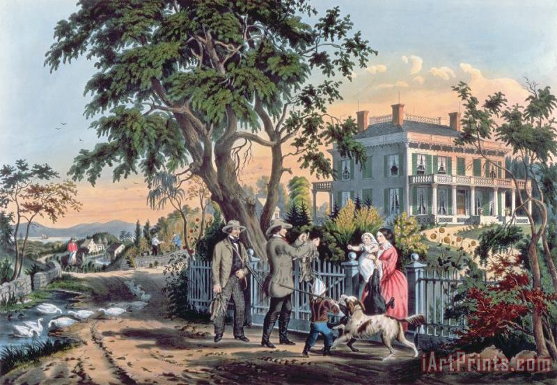 Currier and Ives After the Hunt Art Print