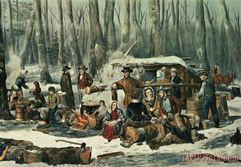 Currier and Ives American Forest Scene Art Print