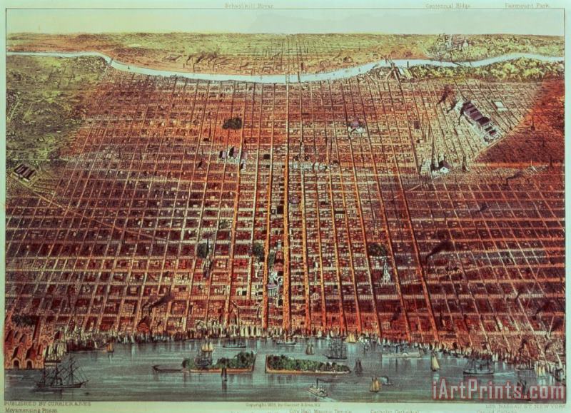 Currier and Ives General View of Philadelphia Art Print