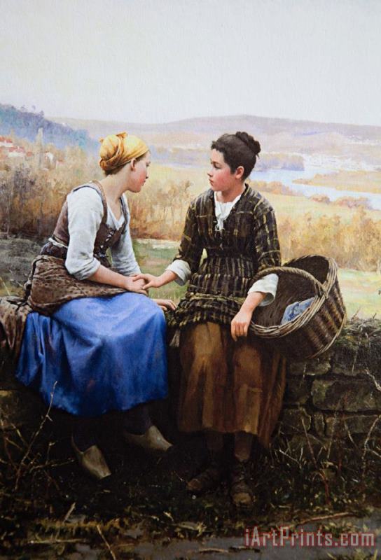 The First Grief, 1892 painting - Daniel Ridgway Knight The First Grief, 1892 Art Print