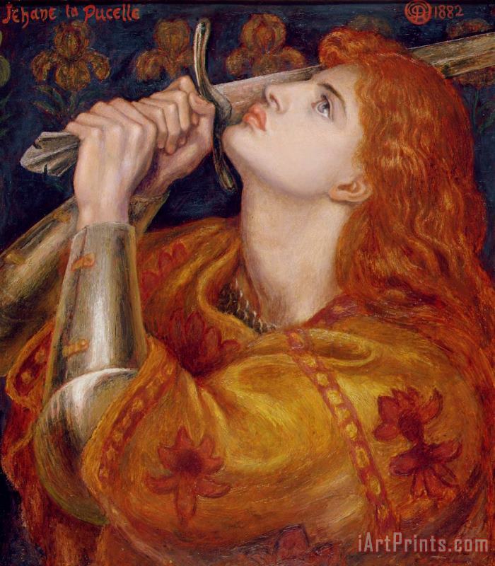 Joan of Arc painting - Dante Charles Gabriel Rossetti Joan of Arc Art Print
