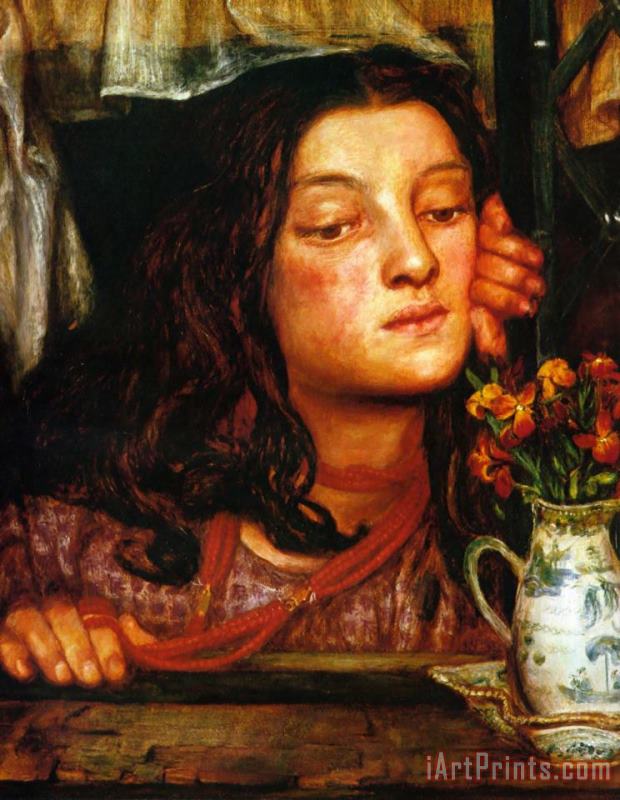 Girl at a Lattice painting - Dante Gabriel Rossetti Girl at a Lattice Art Print