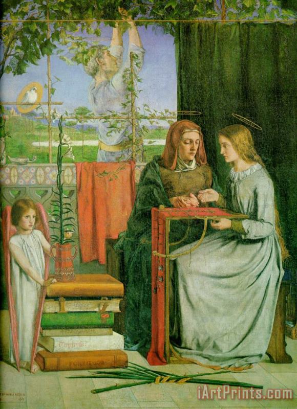 The Childhood of Mary Virgin painting - Dante Gabriel Rossetti The Childhood of Mary Virgin Art Print
