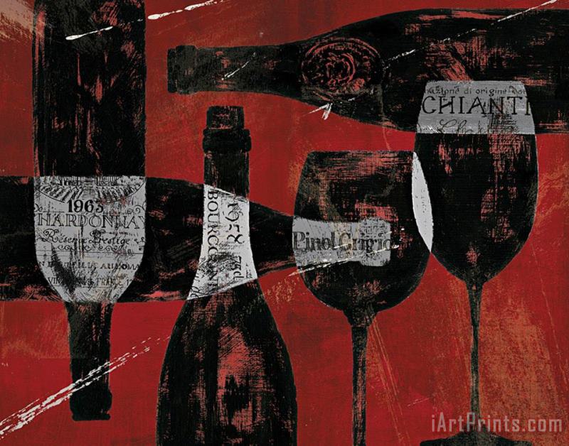 Daphne Brissonnet Wine Selection III Red Art Print