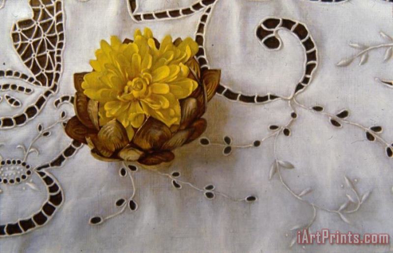 David Hardy Lotus, Mum And Lace Art Painting