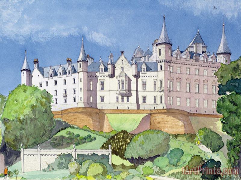 Dunrobin Castle painting - David Herbert Dunrobin Castle Art Print