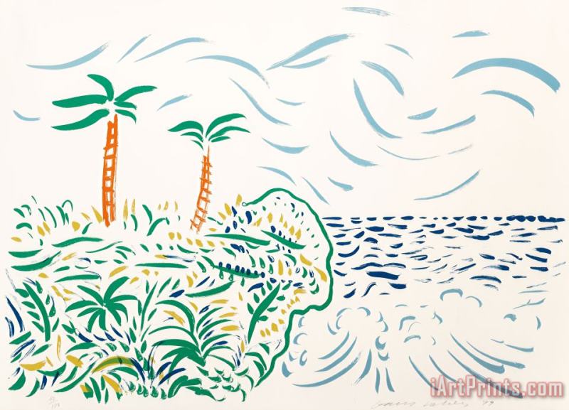 Bora Bora, 1980 painting - David Hockney Bora Bora, 1980 Art Print