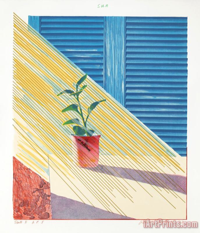Sun, State I, 1973 painting - David Hockney Sun, State I, 1973 Art Print