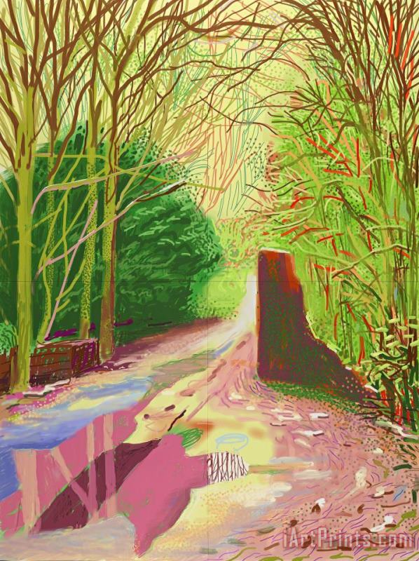 The Arrival of Spring in Woldgate, East Yorkshire in 2011, 2011 painting - David Hockney The Arrival of Spring in Woldgate, East Yorkshire in 2011, 2011 Art Print