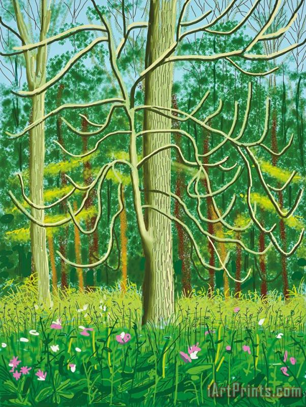 The Arrival of Spring in Woldgate, East Yorkshire in 2011 4 May, 2011 painting - David Hockney The Arrival of Spring in Woldgate, East Yorkshire in 2011 4 May, 2011 Art Print