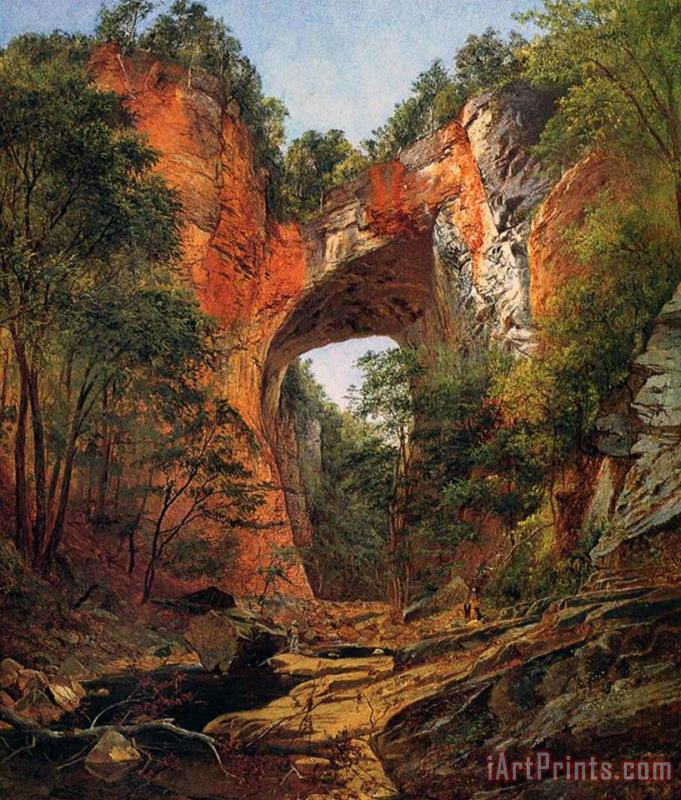 David Johnson A Natural Bridge in Virginia Art Painting