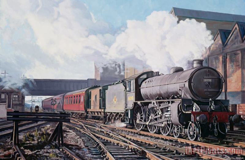 A 'thompson' B1 Class Moving Empty Stock On A Cold February Morning painting - David Nolan A 'thompson' B1 Class Moving Empty Stock On A Cold February Morning Art Print