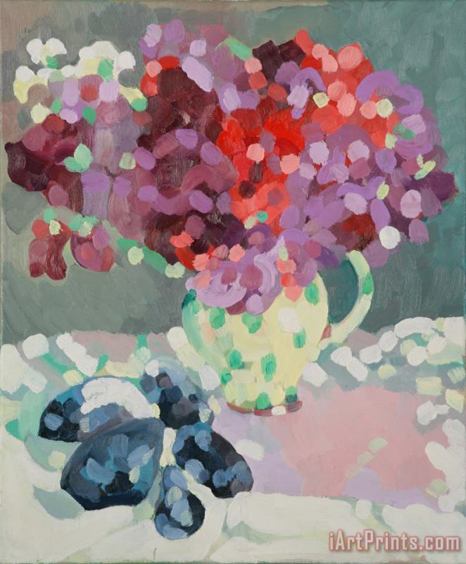 Deborah Barton Sweet Peas And Seashells Art Painting