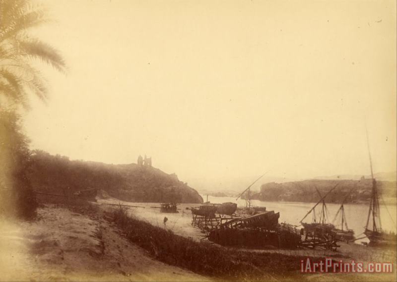 Despoineta (view of The Nile with Boats And Ruins) Art Print
