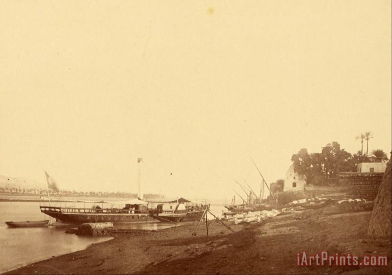 Boats on The Bank of The Nile painting - Despoineta Boats on The Bank of The Nile Art Print