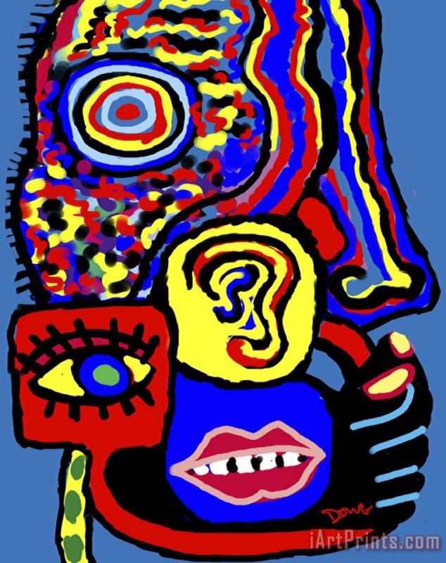 Head Sense painting - Diana Ong Head Sense Art Print