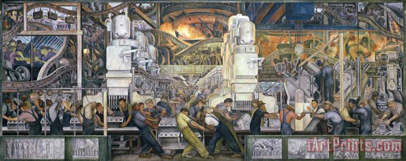 Diego Rivera Detroit Industry   North Wall Art Painting