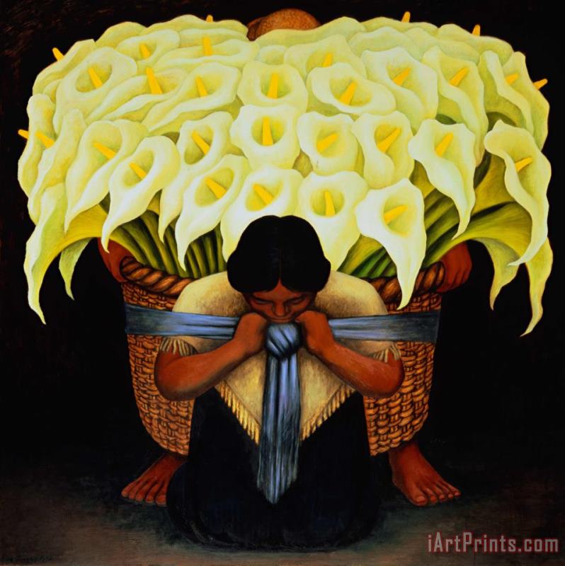 Diego Rivera Flower Seller Art Painting