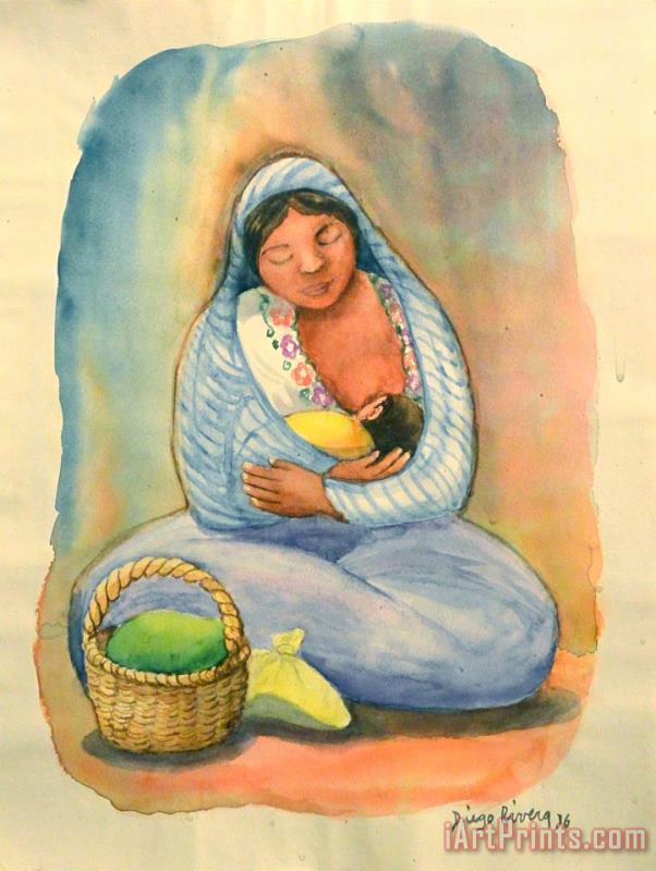 Mother And Child, 1936 painting - Diego Rivera Mother And Child, 1936 Art Print