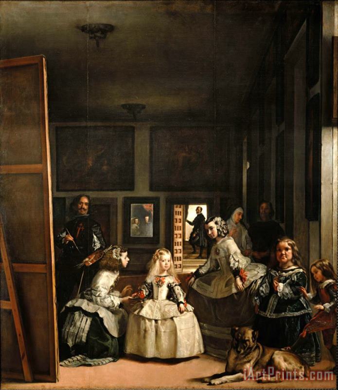 Diego Velazquez Las Meninas Detail of The Lower Half Depicting The Family of Philip Iv of Spain 1656 Art Painting
