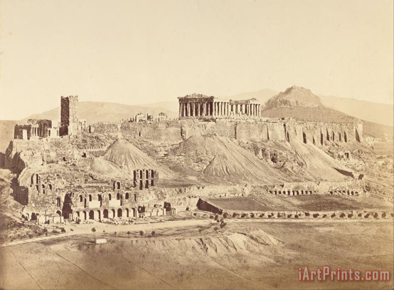 The Acropolis From The Southwest, Athens painting - Dimitrios Constantin The Acropolis From The Southwest, Athens Art Print