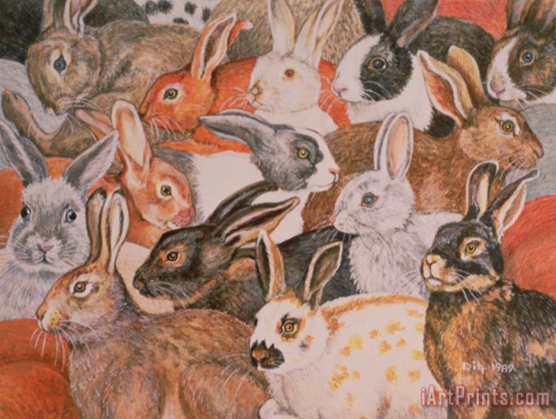 Ditz Rabbit Spread Art Print