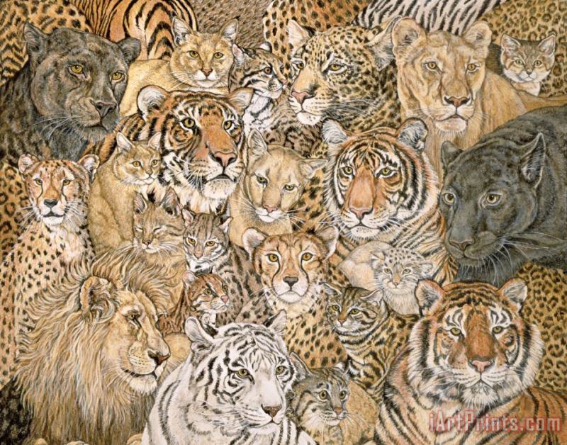 Wild Cat Spread painting - Ditz Wild Cat Spread Art Print
