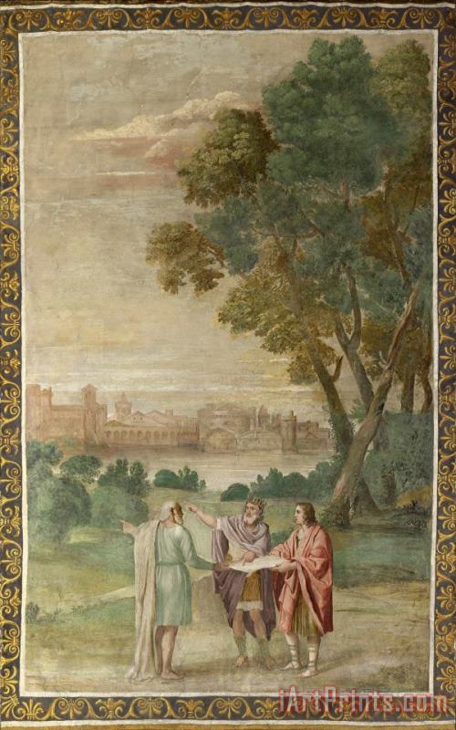 Domenichino And Assistants Apollo And Neptune Advising Laomedon on The Building of Troy Art Print