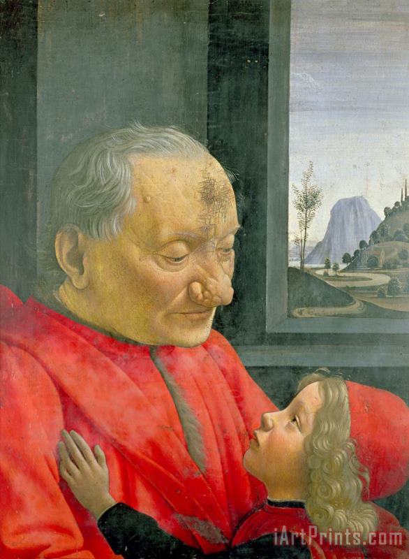 An Old Man And a Boy painting - Domenico Ghirlandaio An Old Man And a Boy Art Print