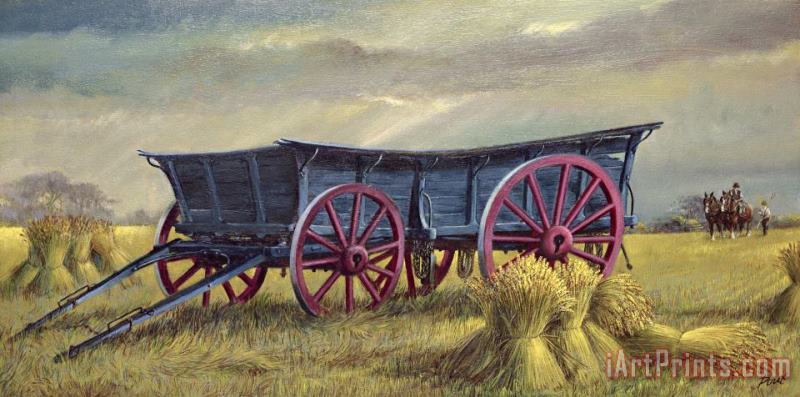 The Blue Wagon painting - Dudley Pout The Blue Wagon Art Print