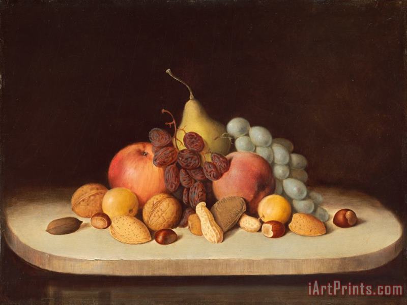 Still Life with Fruit And Nuts painting - Duncanson, Robert Scott Still Life with Fruit And Nuts Art Print