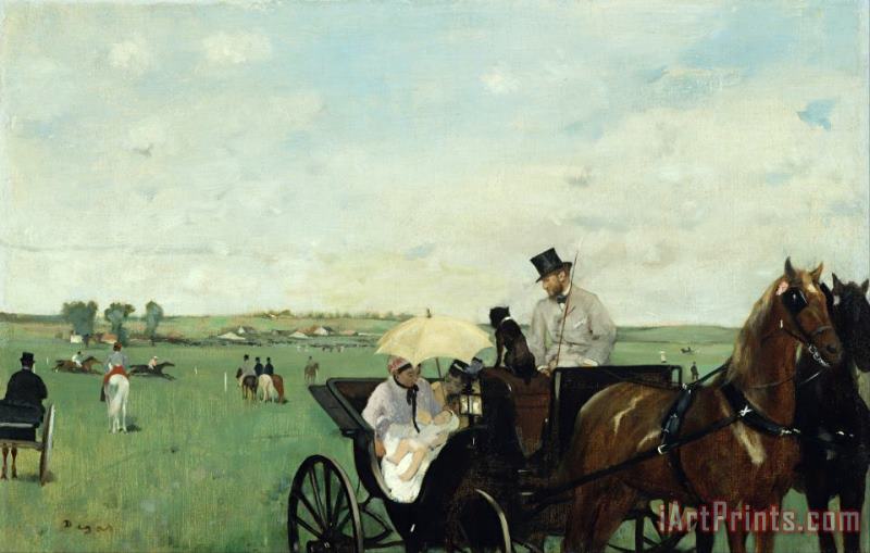 At The Races in The Countryside painting - Edgar Degas At The Races in The Countryside Art Print