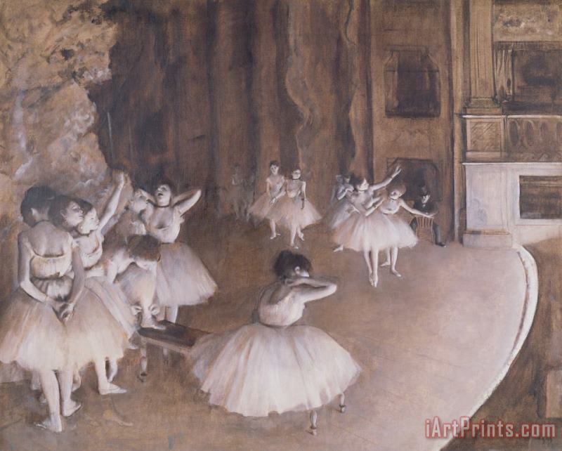 Ballet Rehearsal on the Stage painting - Edgar Degas Ballet Rehearsal on the Stage Art Print