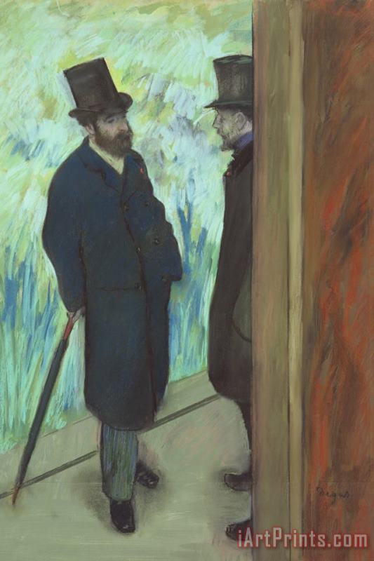 Edgar Degas Friends at The Theatre, Ludovic Halevy (1834 1908) And Albert Cave (1832 1910) Art Painting