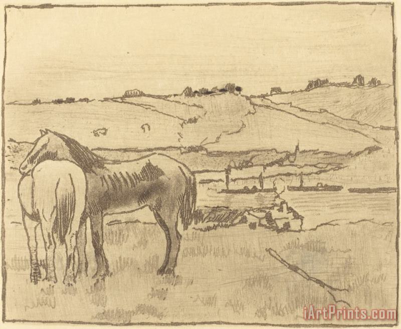 Horses in The Meadow (chevaux Dans La Prairie) painting - Edgar Degas Horses in The Meadow (chevaux Dans La Prairie) Art Print