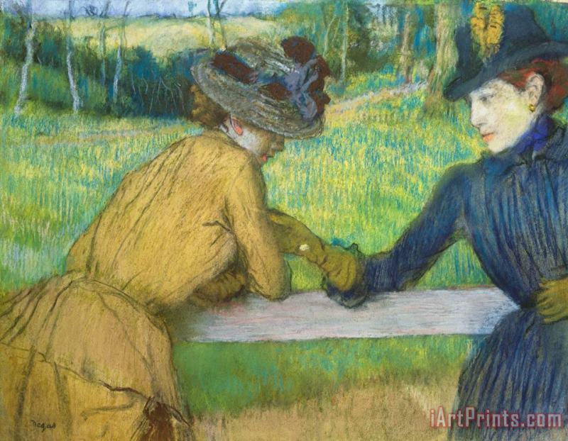Edgar Degas Two women leaning on a gate Art Painting