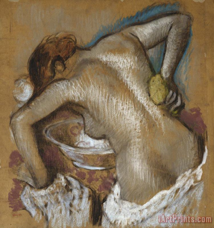 Edgar Degas Woman Washing Her Back with a Sponge Art Painting