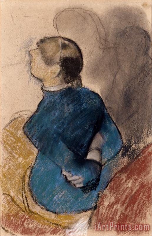 Young Woman in Blue painting - Edgar Degas Young Woman in Blue Art Print