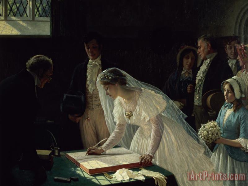 Edmund Blair Leighton Signing the Register Art Print