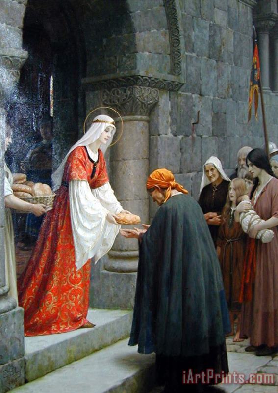 The Charity of St. Elizabeth of Hungary painting - Edmund Blair Leighton The Charity of St. Elizabeth of Hungary Art Print
