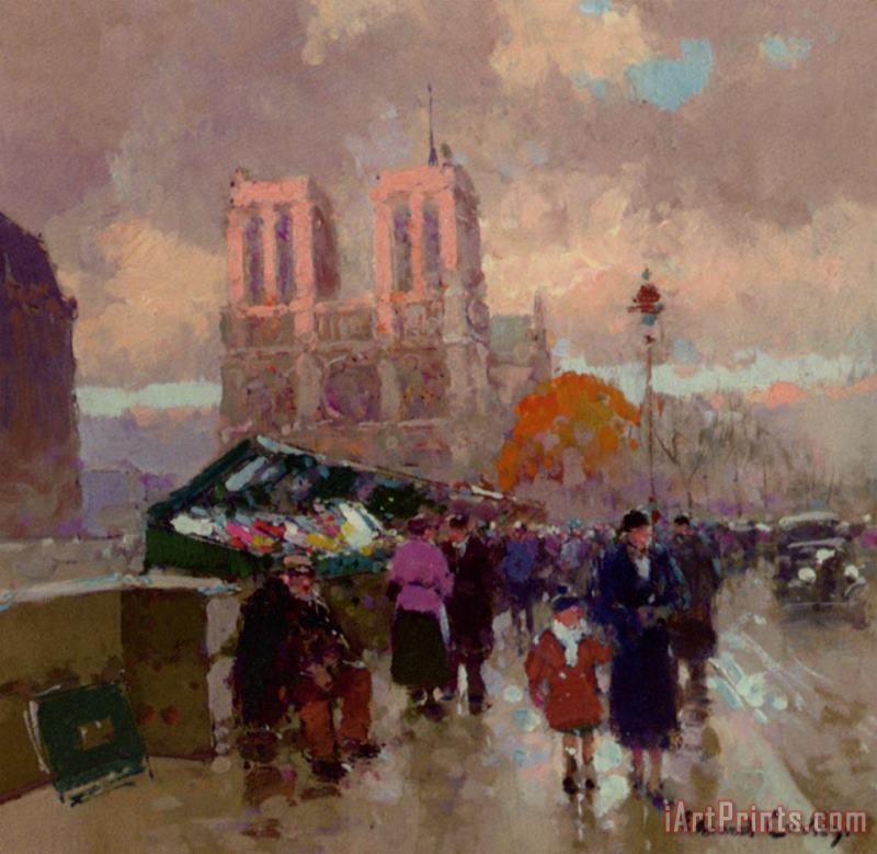Edouard Leon Cortes Effet De Soleil Sur Notre Dame Art Painting