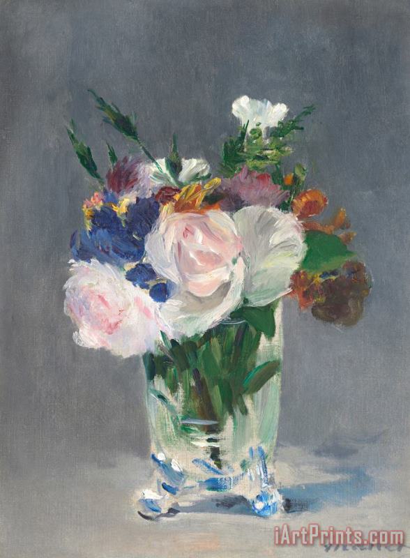 Flowers In A Crystal Vase painting - Edouard Manet Flowers In A Crystal Vase Art Print