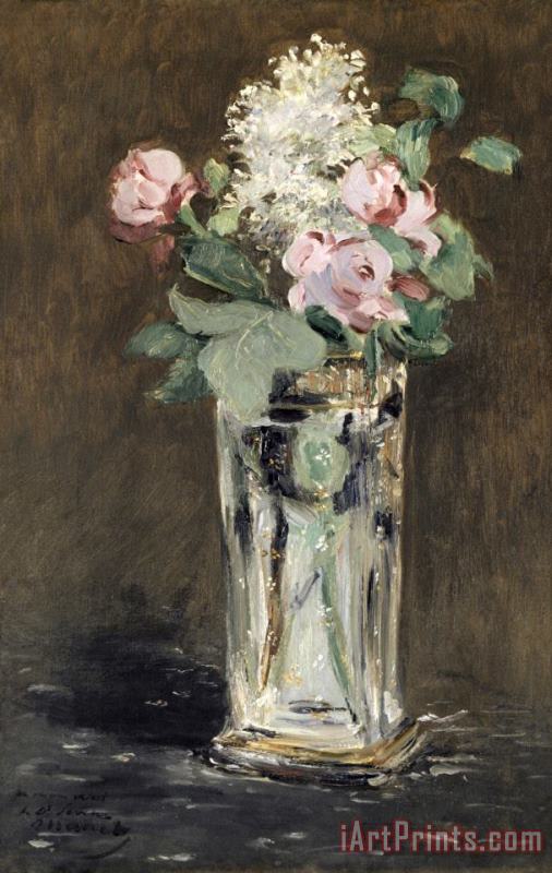Flowers in a Crystal Vase, 1882 painting - Edouard Manet Flowers in a Crystal Vase, 1882 Art Print