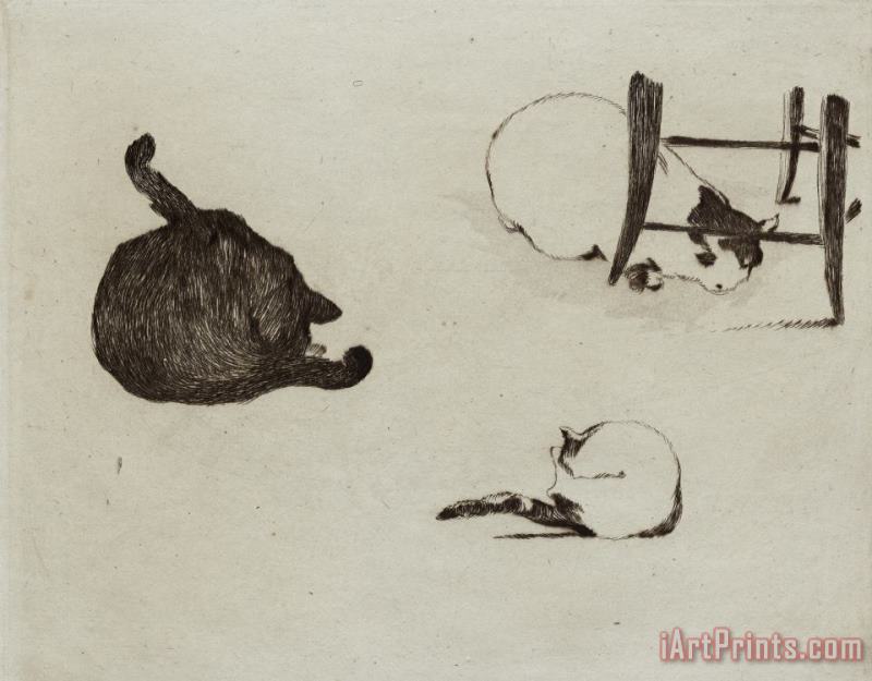 Les Chats painting - Edouard Manet Les Chats Art Print