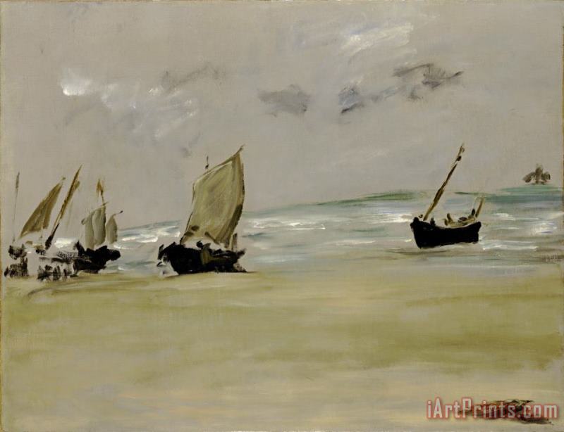 The Beach at Berck painting - Edouard Manet The Beach at Berck Art Print